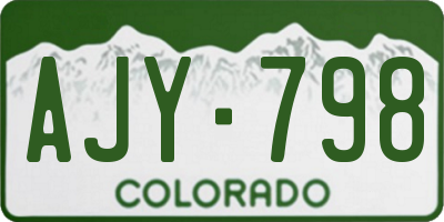 CO license plate AJY798