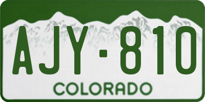 CO license plate AJY810