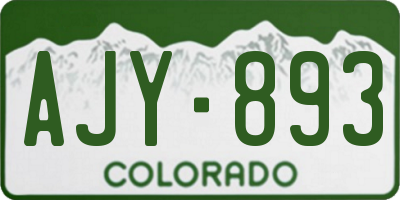 CO license plate AJY893