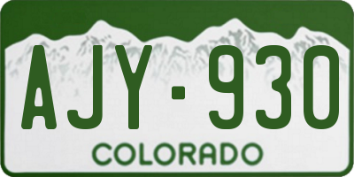 CO license plate AJY930