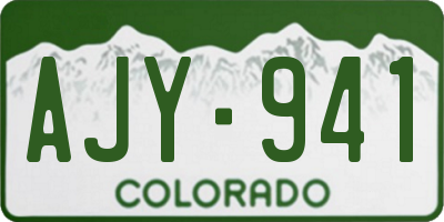 CO license plate AJY941