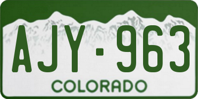 CO license plate AJY963