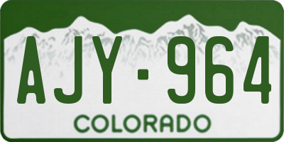 CO license plate AJY964