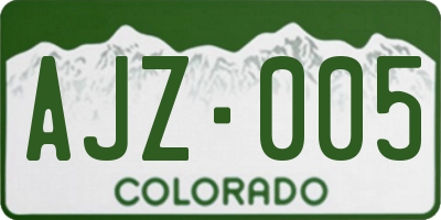 CO license plate AJZ005