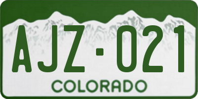 CO license plate AJZ021