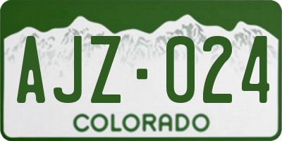 CO license plate AJZ024