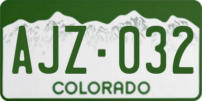 CO license plate AJZ032