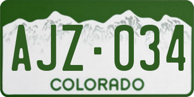 CO license plate AJZ034