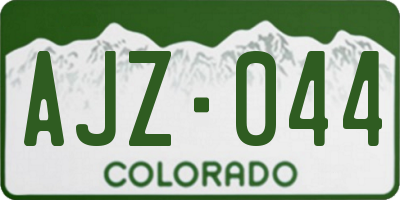 CO license plate AJZ044