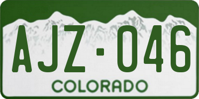 CO license plate AJZ046