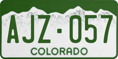 CO license plate AJZ057