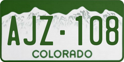 CO license plate AJZ108