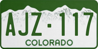 CO license plate AJZ117