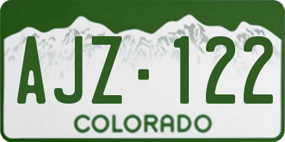 CO license plate AJZ122