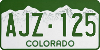 CO license plate AJZ125