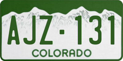 CO license plate AJZ131