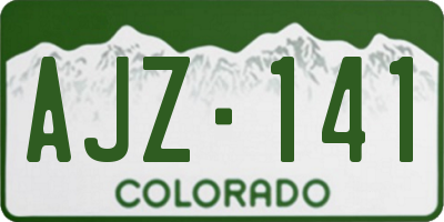 CO license plate AJZ141
