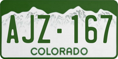 CO license plate AJZ167