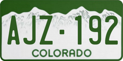 CO license plate AJZ192