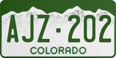 CO license plate AJZ202