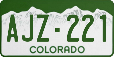 CO license plate AJZ221