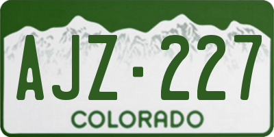 CO license plate AJZ227
