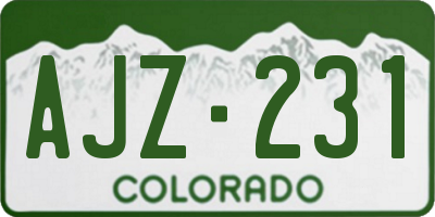 CO license plate AJZ231