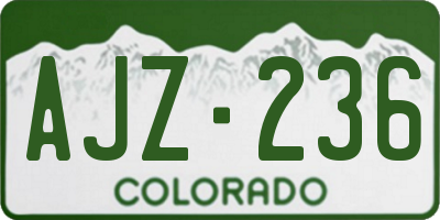 CO license plate AJZ236