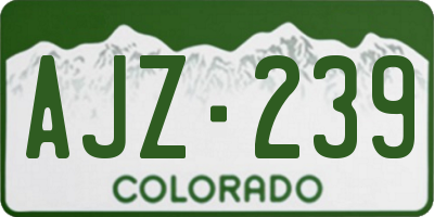 CO license plate AJZ239