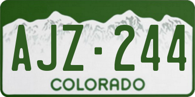 CO license plate AJZ244