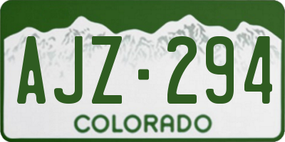 CO license plate AJZ294