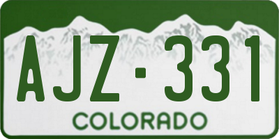 CO license plate AJZ331