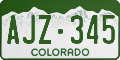CO license plate AJZ345