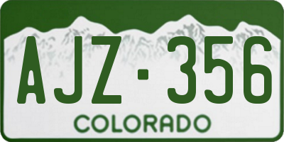 CO license plate AJZ356