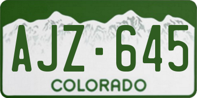CO license plate AJZ645