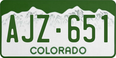 CO license plate AJZ651