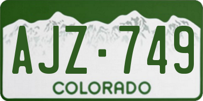 CO license plate AJZ749