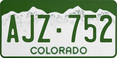 CO license plate AJZ752