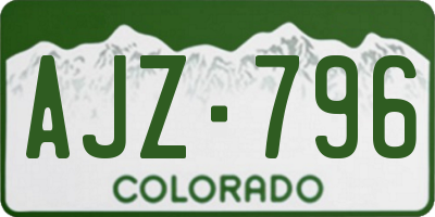 CO license plate AJZ796