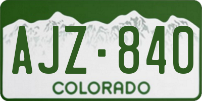 CO license plate AJZ840