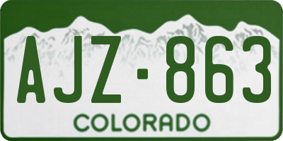 CO license plate AJZ863