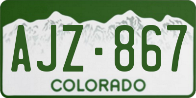 CO license plate AJZ867