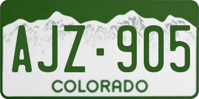 CO license plate AJZ905