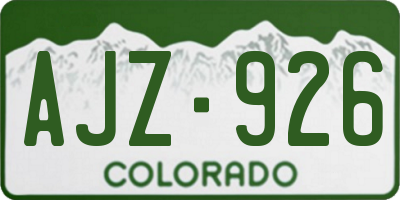 CO license plate AJZ926