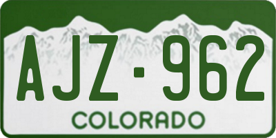 CO license plate AJZ962
