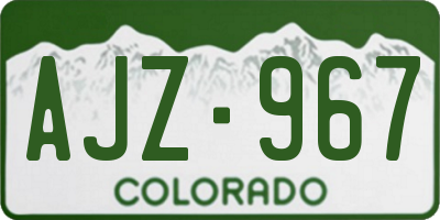 CO license plate AJZ967