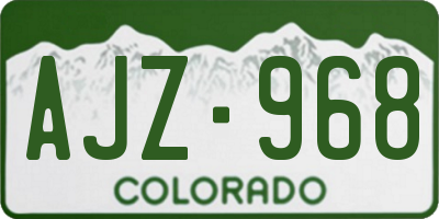 CO license plate AJZ968