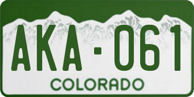 CO license plate AKA061