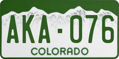 CO license plate AKA076
