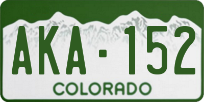 CO license plate AKA152